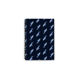 Shark Journal Notebook, Shark Ocean Journal, Gift Shark Lover Notebooks, Shark Icon Spiral Notebook, Cute Ocean Shark Lover Gift Journal