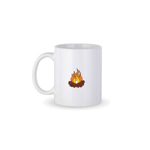 Fire Coffee Mug, Fire Custom  Mug, Bonfire Icon Coffee Cup, Camping Lover Mug, Gift for Him, Gift for Her, Co-worker Gift