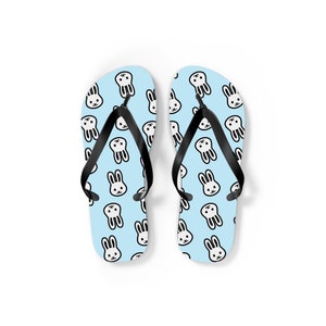 Rabbit Flip-Flops, Cute Rabbit Flip Flops, Rabbit Sandals, Bunny Lover Gift, Cute Rabbit Gift, Fun Rabbit Gift, UNISEX Flip-Flops