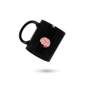 Hjärnikon-kaffemugg, hjärnikon-anpassad mugg, studentkaffekopp, smart mugg, present till honom, present till henne, present till kollega