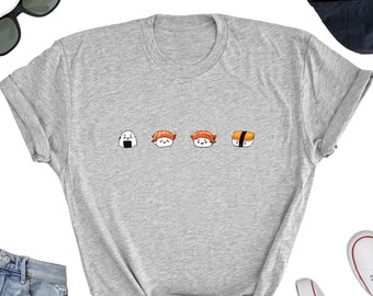 Sushi Shirt, Cute Sushi Lover Tee Shirt, Sushi Icon Tee Top, Japanese Food Lover T-Shirt, Sushi Gift Shirt, Cute Sushi Friend UNISEX Shirt