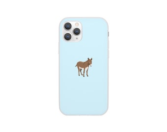 Funda para iPhone con diseño de burro, divertida funda para teléfono con diseño de burro, funda transparente y resistente personalizada para amantes de los burros, funda para iPhone X 11, 12 y 13 con diseño de burro