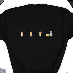 Tequila Shot Shirt, Tequila Icon Tee Shirt, Tequila Shot Tee Top, Tequila Icon T-Shirt,  Tequila Shot Gift Shirt, Tequila Lover Friends Tee