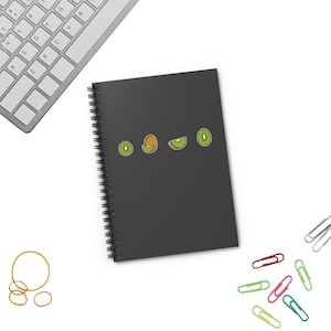 Caderno de diário kiwi, diário fofo de kiwi, presente para cadernos de amantes de kiwi, caderno espiral de kiwi fofo, diário de presente de amante de kiwi