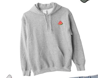 Watermeloen hoodie, schattige watermeloen trui, watermeloen icoon sweater, fruit hoodie, cadeau voor vriend watermeloen minnaar, fruit UNISEX hoodie