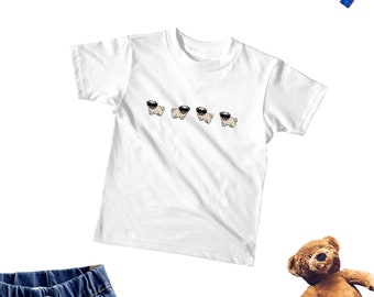 Chemise enfant carlin, t-shirt enfant carlin mignon, t-shirt enfant carlin amateur, body bébé carlin, cadeau bébé carlin amateur, cadeau unisexe enfant