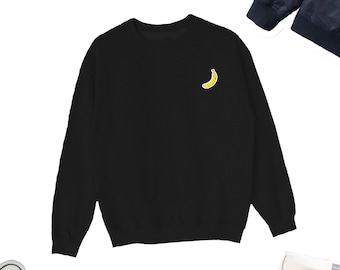 Bananen Sweatshirt, Bananen-Liebhaber-Pullover, Bananenfrucht Rundhalsausschnitt, Bananenfrucht-Liebhaber-Geschenk, Obst-Crewneck, Obst-Liebhaber-Geschenk, UNISEX-Pullover