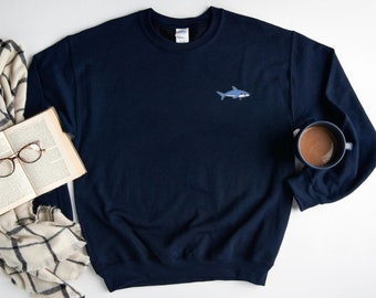 Hai Sweatshirt, Hai-Symbol Pullover, Hai-Liebhaber-Sweatshirts, Süßer Hai Rundhalsausschnitt, Lustige Haie Unisex-Sweatshirts, Haifisch-Liebhaber-Freund