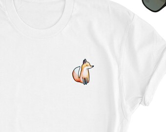 Camiseta de zorro, camiseta linda con el icono del zorro, camiseta divertida y linda de zorro, camiseta para amantes de los zorros, camiseta de regalo de zorros, camiseta unisex de amigos zorros