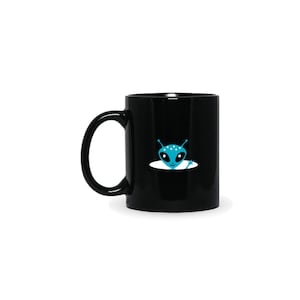 Alien Coffee Mug, Alien Custom  Mug, Alien Face Coffee Cup, Cute Alien Mug, Gift for Him, Gift for Her, Co-worker Gift