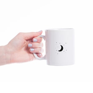 Moon Coffee Mug, Moon Custom  Mug, Stars Moon Coffee Cup, Moon Icon Mug, Gift for Him, Gift for Her, Co-worker Gift