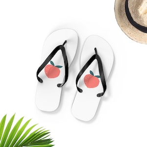 Peach Flip-Flops, Peach Design Flip Flops, Peach Sandals, Fruit Lover Gift, Peach Design Gift, Fun Peach Gift, UNISEX Flip-Flops