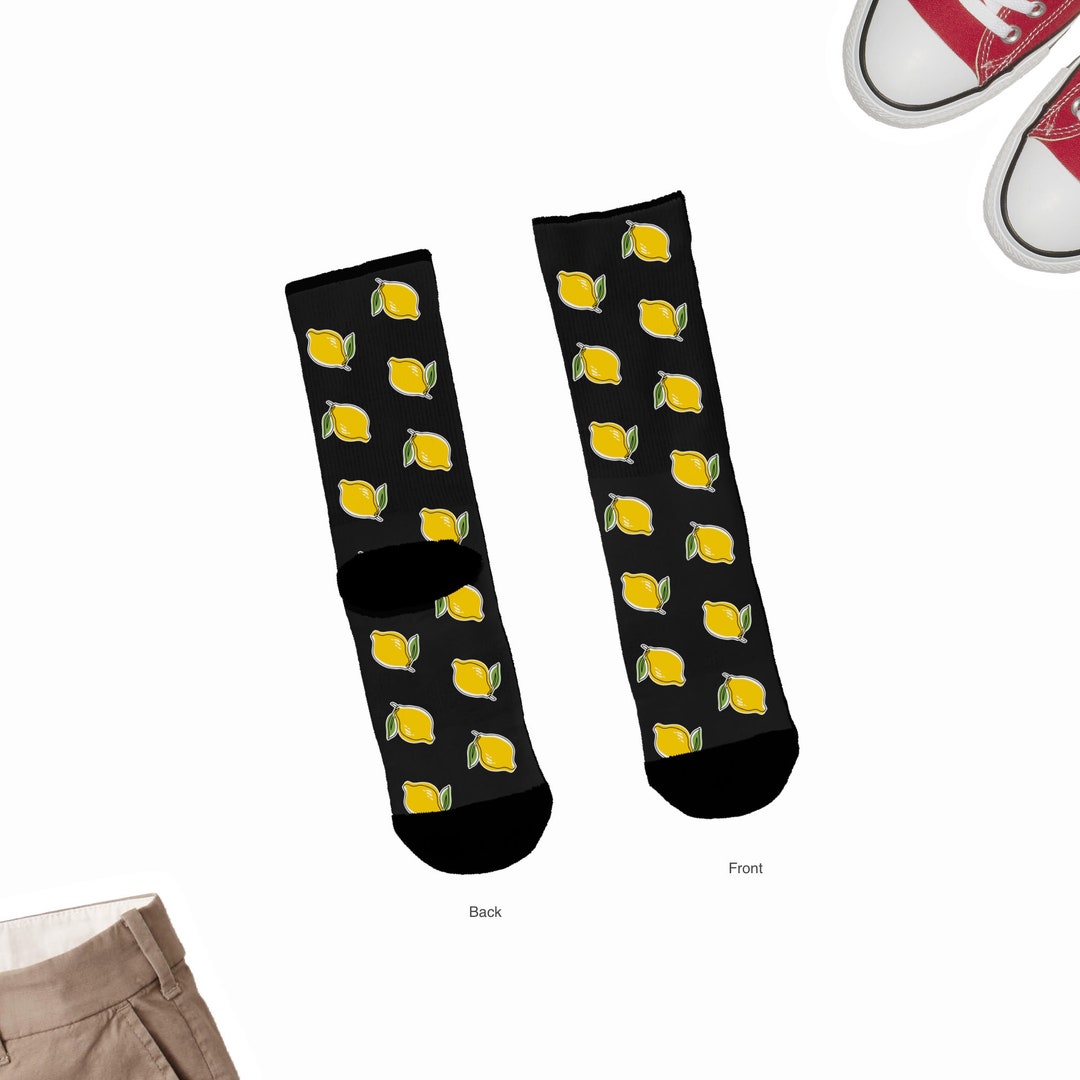 Lemon Socks, Cute Lemons Socks, Lemon Lover Socks, Cute Lemon Socks