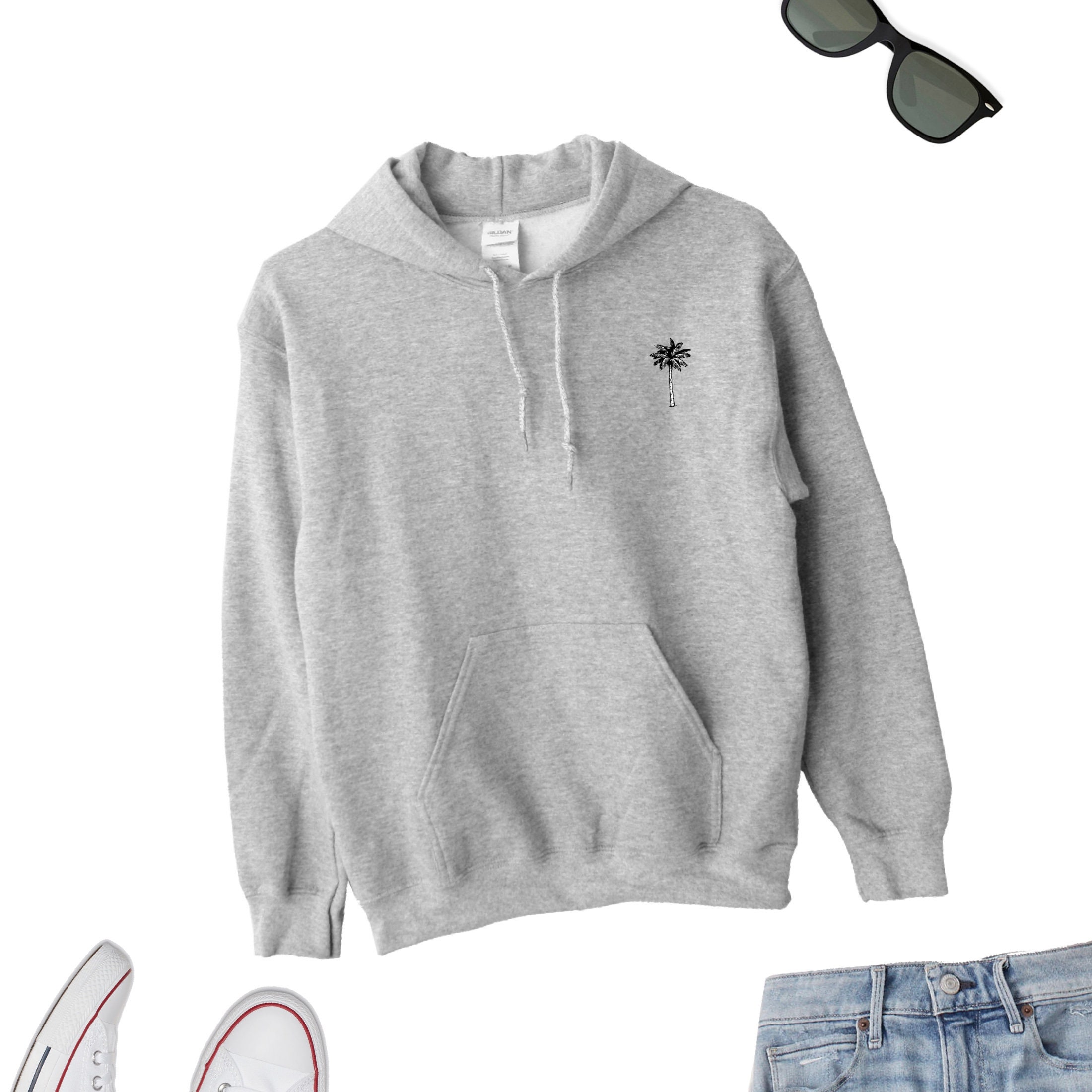 トップス Palm tree sweatshirt / navy Shady Beach Embroidered Crop Sweatshirt - Navy – Vendetta