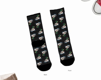 Duck Mallard Socks, Duck Lover Socks, Duck Socks Gift, Duck Cute Socks, Duck Lover Friend Socks, Cute Duck Gift, Socks for Duck Lover Friend
