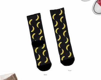 Calcetines de plátano, calcetines para amantes de los plátanos, calcetines para amigos de los plátanos, calcetines para amantes de los plátanos, regalo bonito para amantes de las frutas, calcetines de regalo de plátano