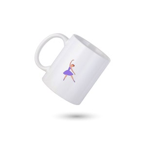 Ballet Coffee Mug, Ballerina Custom  Mug, Cute Ballet Lover Coffee Cup, Fun Ballerina Dancer Mug, Gift for Him, Gift for Her, Co-worker Gift