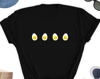 Camiseta con huevo, linda camiseta con huevo feliz, camiseta con huevo, linda camiseta para un amigo amante de los huevos, camiseta de regalo con huevos, divertida camiseta unisex con huevos felices.