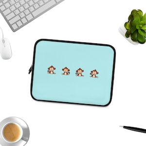 Monkey Laptop iPad Sleeve, Monkeys Lover Laptop Sleeve, Monkey Gift Laptop Sleeve, Monkey Cute Gift iPad MacBook Air Pro 13 Laptop Sleeve