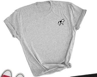 牛の面白いTシャツ、かわいい楽しい牛のアイコントップ、楽しくてかわいい牛のTシャツ、ベジタリアンへのギフト、牛好きへのギフト、ベジタリアンTシャツ、ベジタリアンユニセックスシャツ