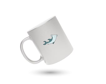 Shark Lover Coffee Mug, Hammerhead Shark Mug, Shark Custom Coffee Cup, Ocean Lover Mug, Shark Cute Coffee Cup, Gift for Him, Gift for Her