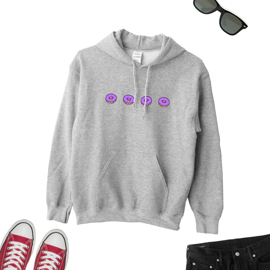 Pattern Print Donut Men Pullover Hoodie