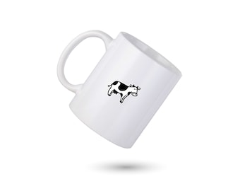 Cow Lover Coffee Mug, Cute Cow Mug, Cow Custom Coffee Cup, Cow Moo Mug, Animal Lover Coffee Cup, Gift for Him, Gift for Her, Gift Vegetarian