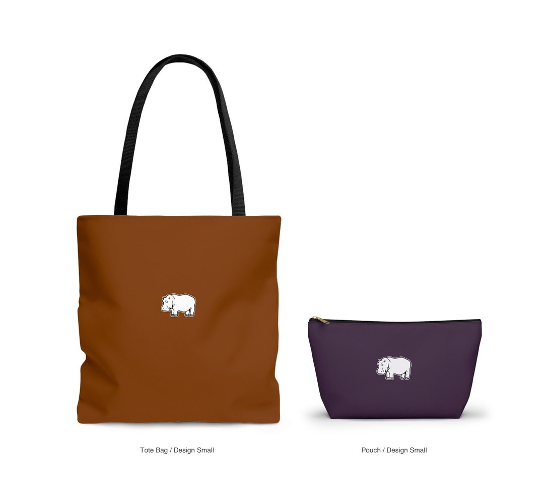 Hippo Pattern Print Leather Tote Bag main image 0