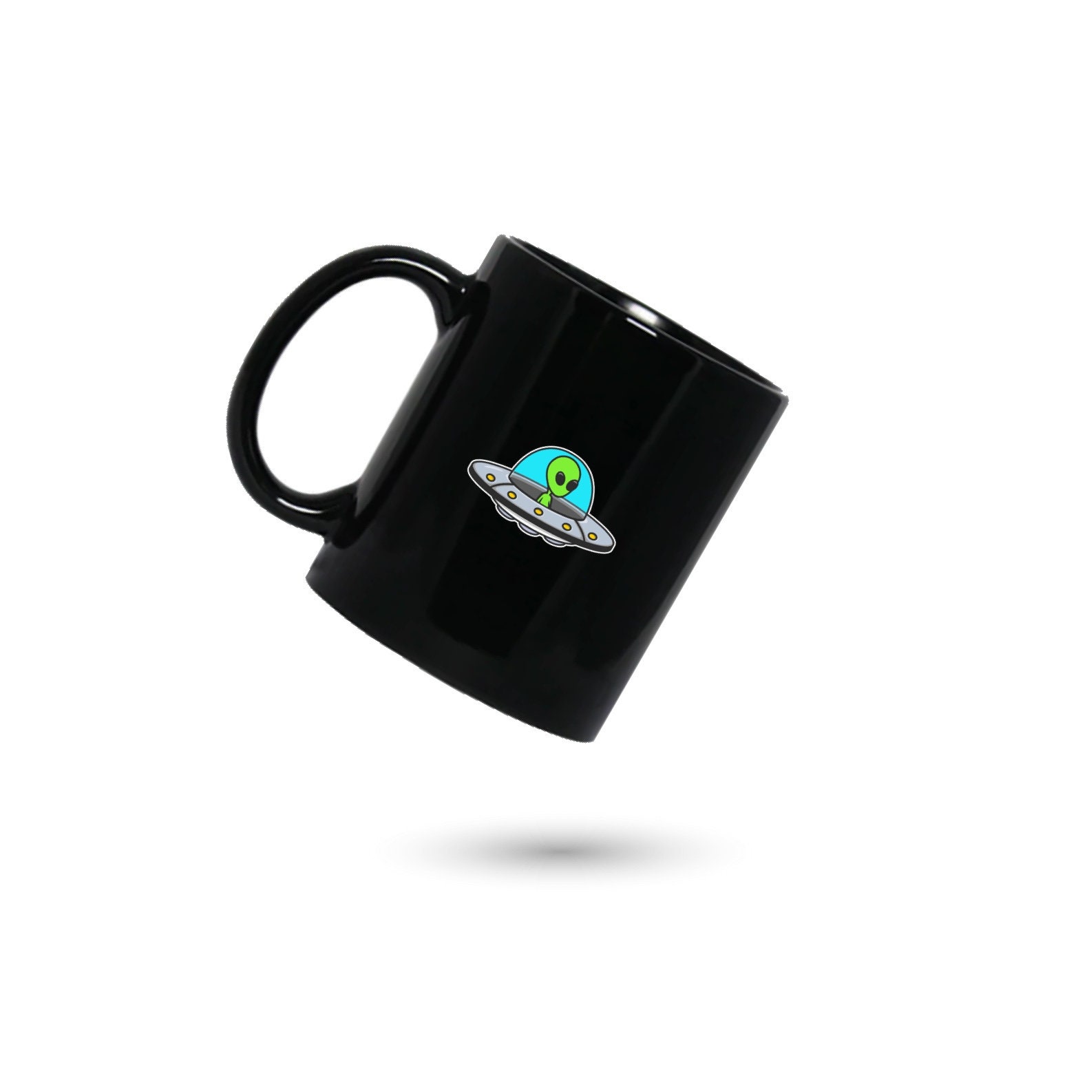 Alien Coffee Mug, Alien Custom  Mug, Spaceship Coffee Cup, Cute Alien Mug, Gift for Him, Gift for Her, Co-worker Gift