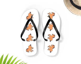 Horse Flip-Flops, Cute Horses Flip Flops, Horse Sandals, Horses Lover Gift, Cute Horses Gift, Fun Horse Gift, UNISEX Flip-Flops