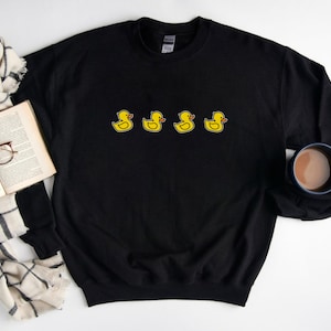 Yellow Duck Sweatshirt, Cute Duck Rubber Sweater, Duck Icon Crewneck, Duck Love Cute Gift, Duck Icon Crewneck, Yellow Duck UNISEX Sweatshirt