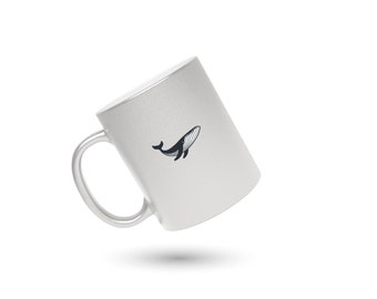 Whale Lover Coffee Mug, Cute Whale Mug, Whales Custom Coffee Cup, Whale Ocean Mug, Cute Ocean Lover Coffee Cup, Gift for Him, Gift for Her