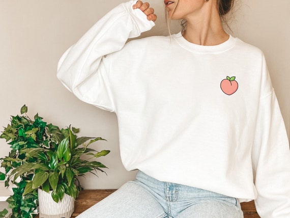 Peach Sweatshirt Peach Cute Sweater Peach Cute Sweatshirts