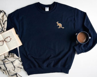Kangaroo Sweatshirt, Cute Kangaroo Sweater, Kangaroo Sweatshirts, Australian Friend Gift Crewneck, Kangaroo Icon Unisex Sweatshirts