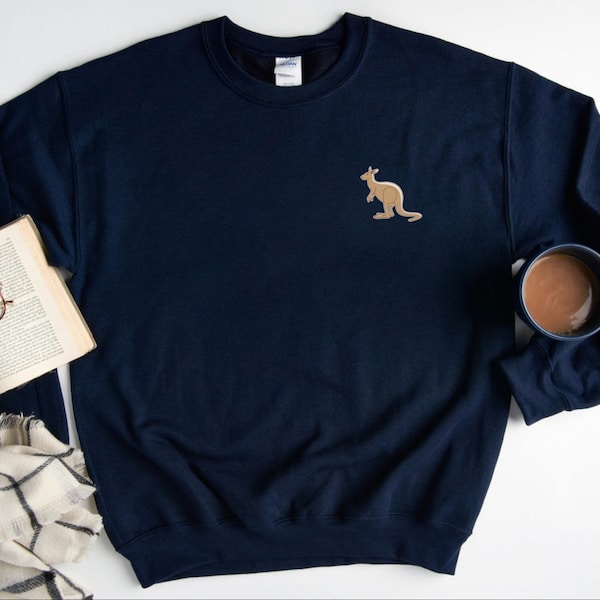 Kangaroo Sweatshirt, Cute Kangaroo Sweater, Kangaroo Sweatshirts, Australian Friend Gift Crewneck, Kangaroo Icon Unisex Sweatshirts