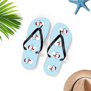 Christmas Flip-Flops, Snowman Flip Flops, Christmas Sandals, Christmas Lover Gift, Snowman Gift, Fun Christmas Gift, UNISEX Flip-Flops
