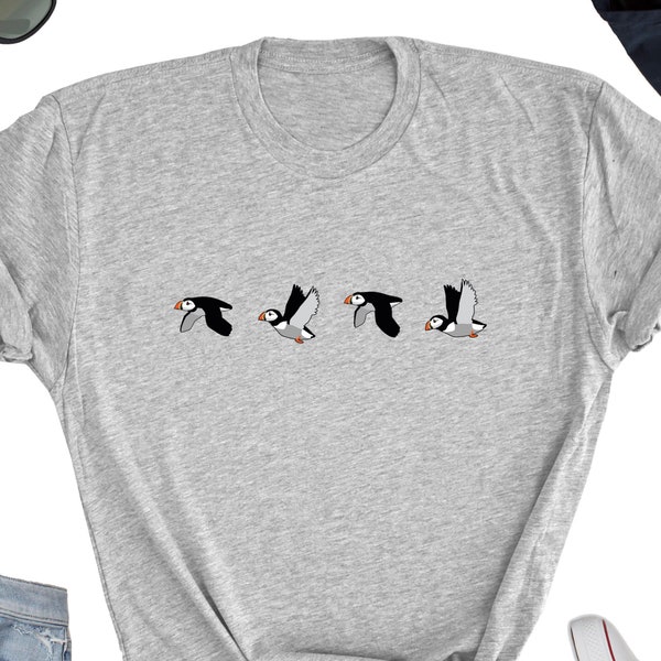 Puffin Bird Shirt, Puffin Flying Tee Shirt, Puffin Icon Tee Top, Puffin T-Shirt, Puffin Icon Gift Shirt, Puffins Lover Friends UNISEX Shirt