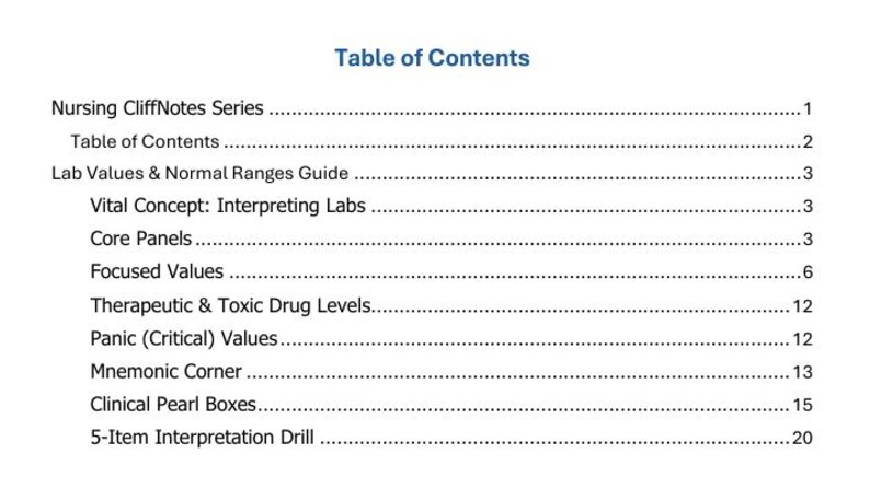 Nursing Lab Values Cheat Sheet | NCLEX Study Guide (PDF) - Etsy