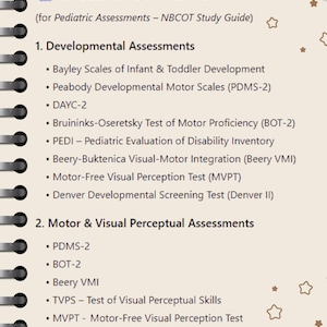 Pädiatrische Assessment NBLOT Studienführer | OT Exam Prep (Digitales PDF)