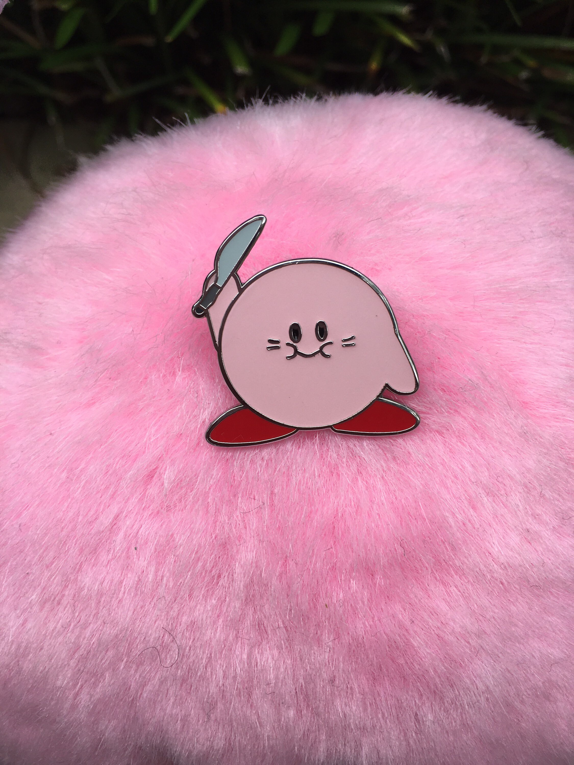 Kirby Holding Knife Hard Enamel Pin Kirby Meme