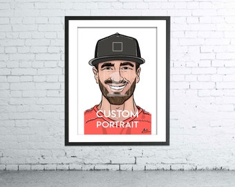 Custom Caricature – Premium Poster Print – Hand-drawn/Digital Caricature Art Portrait