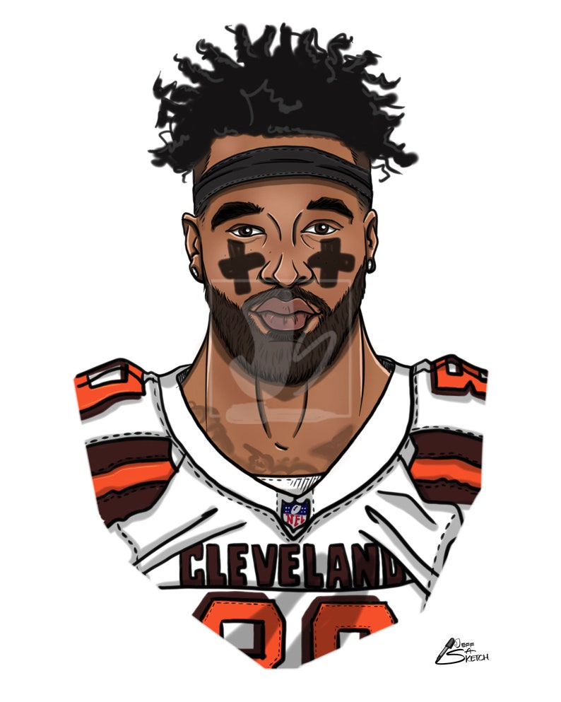 Jarvis Landry Cleveland Browns Premium Poster Print Hand-drawn/digital ...
