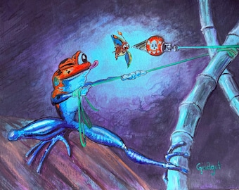 Poisonous Ropedart frog (print)