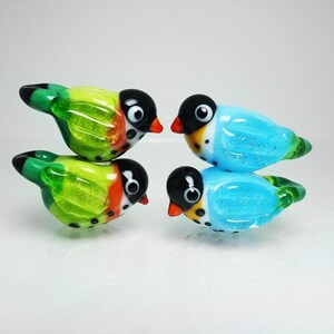 Lampwork Bird Beads, set of 4