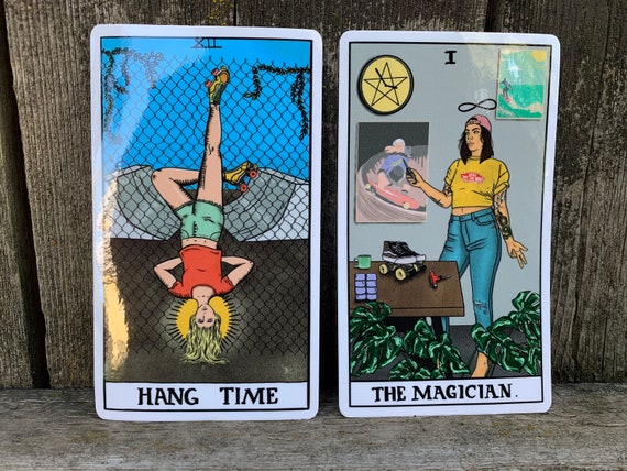 Roller Skate Tarot Stickers The Magician Hang Time set of 2