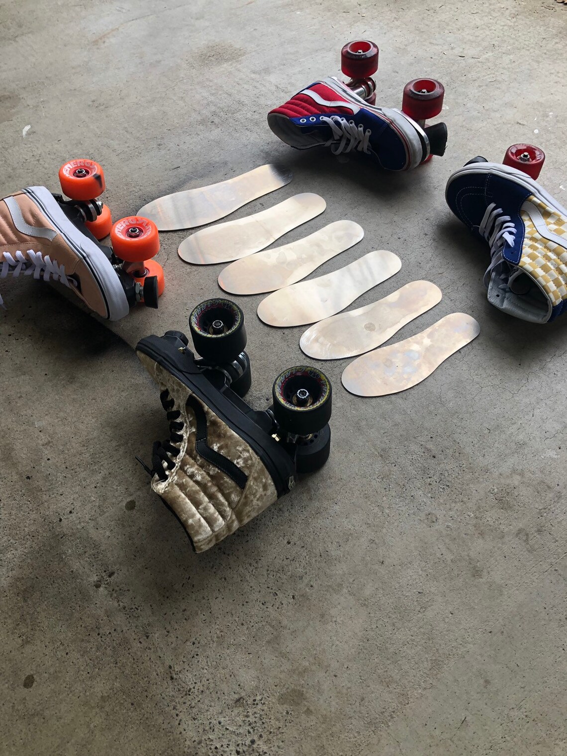 Pair of Aluminum Insole Custom Vans Roller Skates Rollaround Etsy