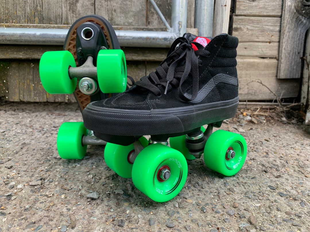 Black and Green Vans Roller Skates Size 5 Etsy