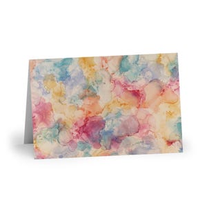 1 ou 10 cartes de voeux vierges à l'encre à l'alcool, parfaites pour toutes les occasions, anniversaire, merci, messages manuscrits, design unique, pastel