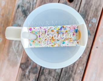 40oz or 30oz Tumbler Name Plate | Name Tag for Water Bottle | 40oz or 30oz Stainless Steel Name Plate | Glitter Name Plate for Water Jug