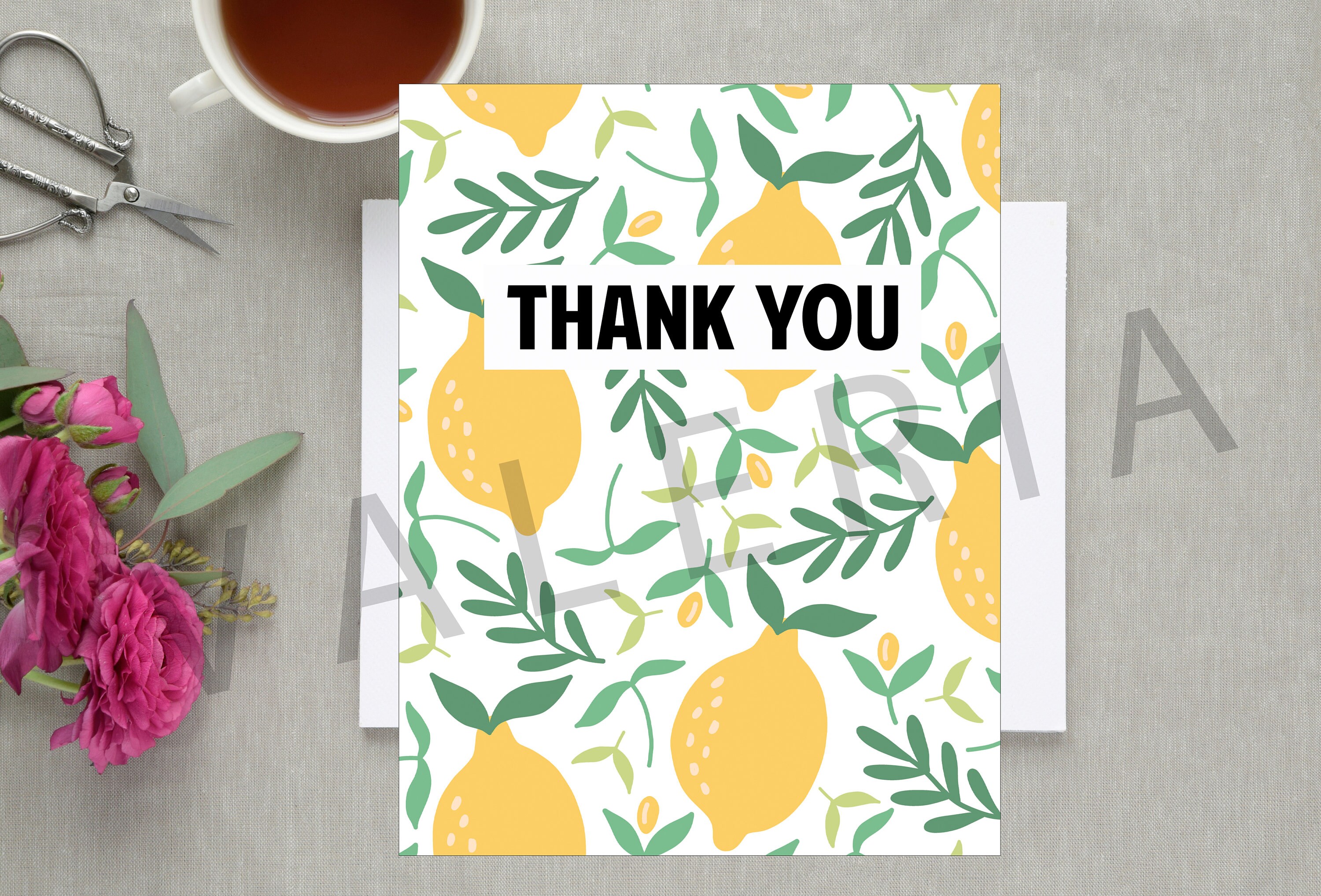 Lemons Thank You Greeting Cards Set of 10 Party Baby Etsy